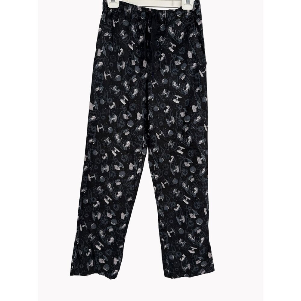 Disney Parks Star Wars Mens S Black White Cotton Pajama Pants Tie Fighter